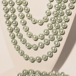 Light green beaded necklaces bundle